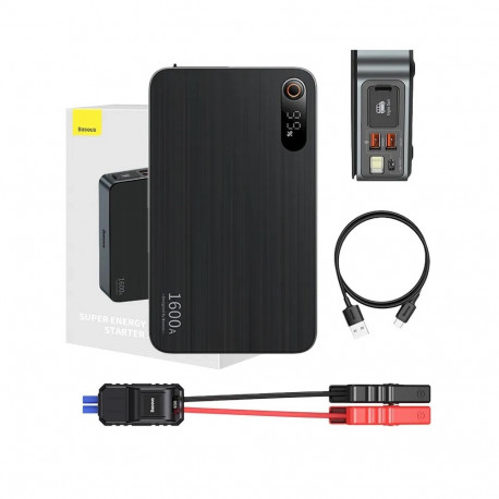 Powerbank/Baseus Super Energy PRO Car Jump Starter, 1600A, USB (black)