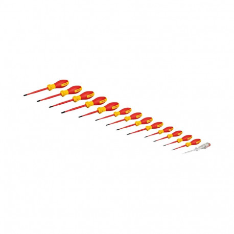 Bosch VDE screwdriver set PH/SL Professional, 14 pieces (red/yellow, 13 VDE screwdrivers, phase test