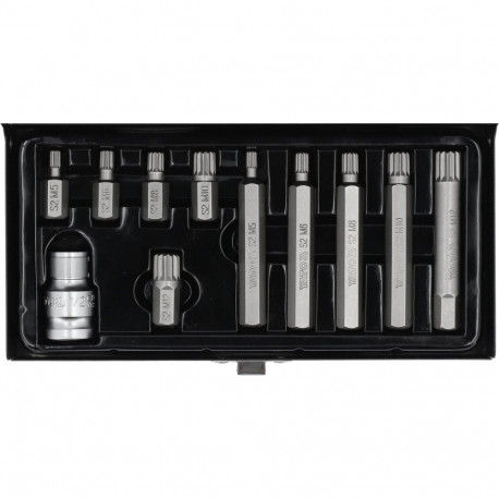 Otsikute Komplekt Splin 30 + 75Mm Üleminekuga 1/2" (11Tk.) YT-0415 YATO