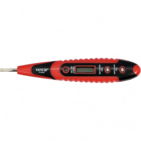 Yato YT-28630 digital voltage tester, 12-250V AC/DC, 50-500Hz, LCD, LED, continuity test