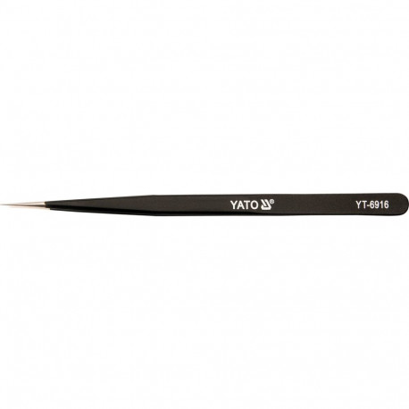 Yato YT-6916 tweezers straight, 140mm, 40 HRC, 302 stainless steel, PVC coating, anti-static, anti-m