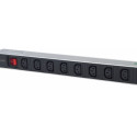 Power strip rack 19 1U 110V-250V/10A 8x C13