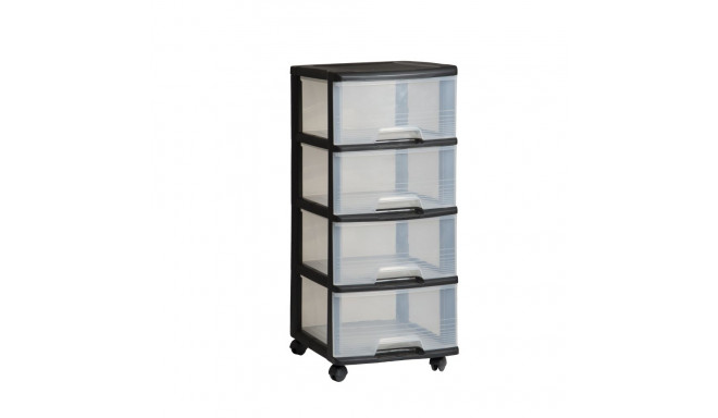 4 Drawer System 20L Drawer System 37x39x80,5cm black|translucent