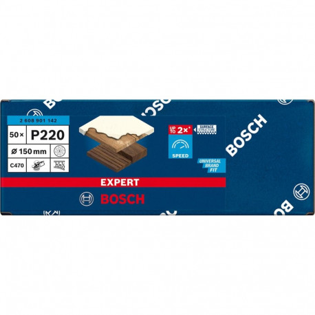 Bosch Expert C470 sanding sheet, 150mm, K220 multi-hole (50 pieces, for eccentric sanders)