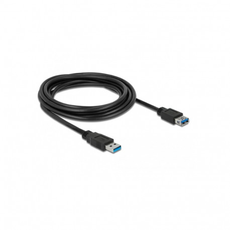 USB 3.2 Gen 1 Verlängerungskabel, USB-A Stecker > USB-A Buchse (schwarz, 3 Meter, SuperSpeed)