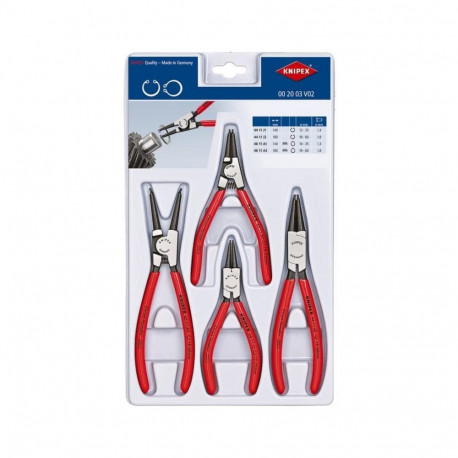 Sicherungsringzangen-Set 00 20 03 V02 (rot, 4-teilig, gerade)