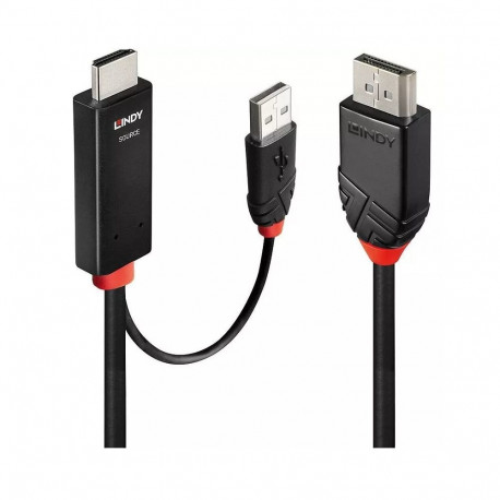 Lindy Adapter cable HDMI, DisplayPort (black/red, 2 meters)