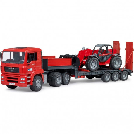 02774 MAN TGA Tieflader mit Manitou Teleskoplader MLT 633