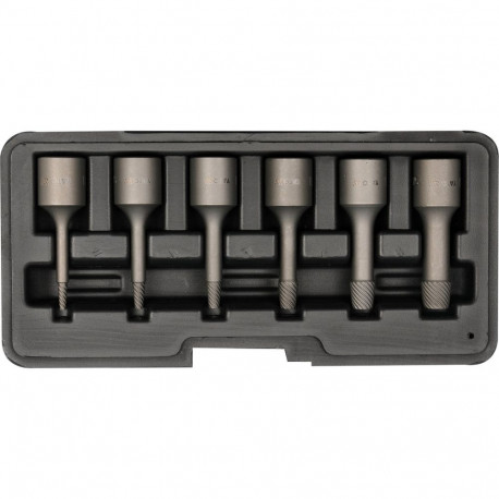 Yato bolt extractor set YT-0623, 6 pcs, 2-10 mm, 49-52 HRC, steel 8660, for high heels