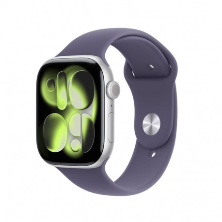 Watch Series 11 GPS+Cellular 42mm Silver Aluminium Case with Purple Fog Sport Band - M/L