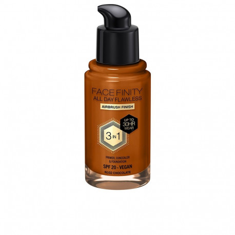 Max Factor jumestuskreem Facefinity All Day Flawless 3 in 1 #N102 30ml, šokolaad