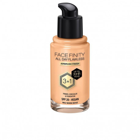 MAX FACTOR jumestuskreem FACEFINITY ALL DAY FLAWLESS 3 IN 1 #W62 30ml, soe beež