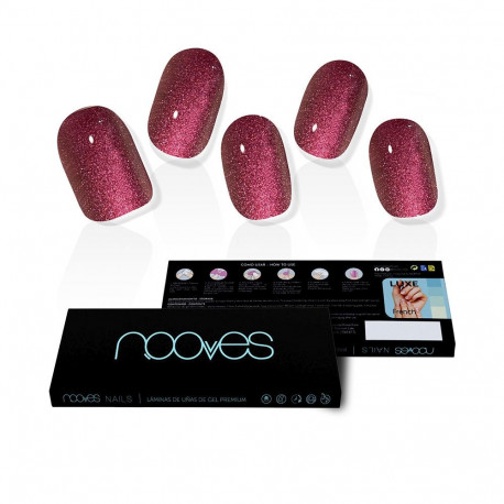 NOOVES geelküünte kleepsud premium #glam glitter 20tk, rubiinpunane