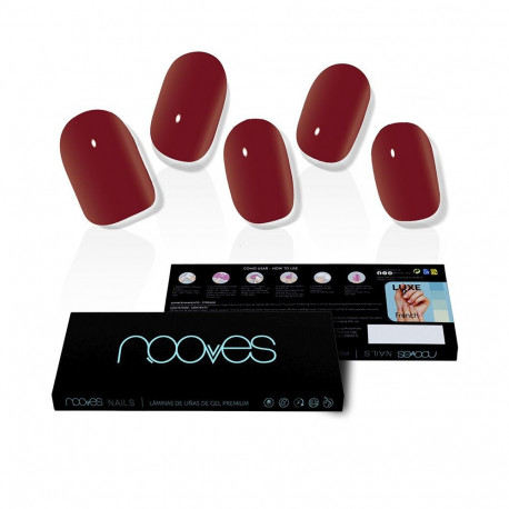 NOOVES LÁMINAS DE UÑAS DE GEL midnight rain premium luxe solid #rojo 20 u
