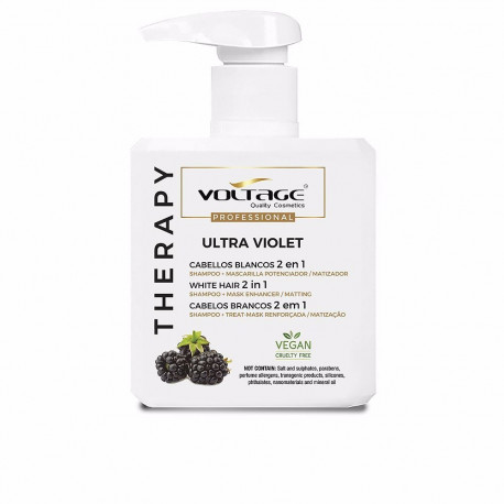 VOLTAGE COSMETICS THERAPY ULTRA VIOLET cabellos blancos 2 en 1 champú-mascarilla 500 ml