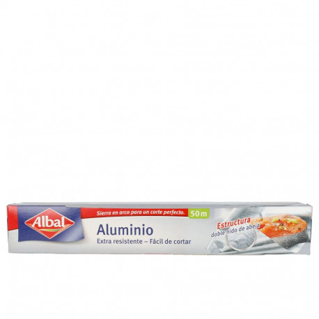 ALBAL PAPEL ALUMINIO extra resistente fácil de cortar 50 metros