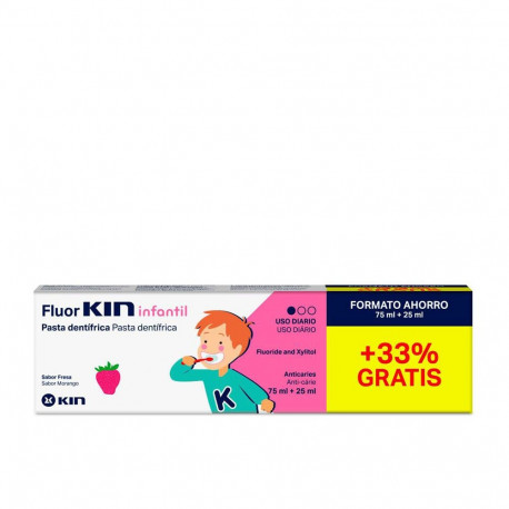 Fluorkin hambapasta Infantil maasikamaitseline 75+25ml 100ml