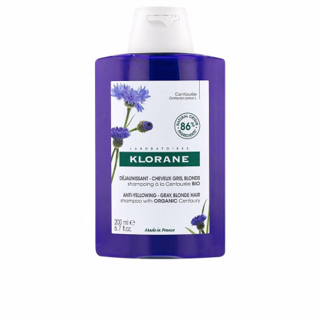 Klorane šampoon A La Centaurea Bio kollasust neutraliseeriv hallidele ja blondidele juustele 200ml