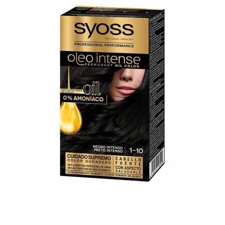SYOSS OLEO INTENSE tinte sin amoniaco #1.10-negro intenso 5 pz