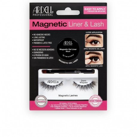 ARDELL MAGNETIC LINER & LASH DEMI WISPIES pestañas + gel liner 3 u