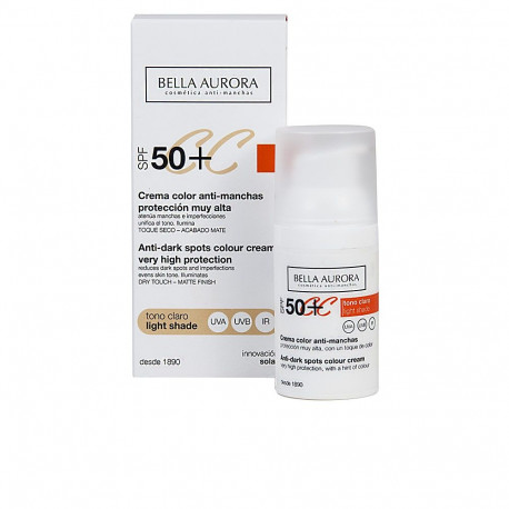 BELLA AURORA CC CREAM anti-manchas SPF50+ #tono claro