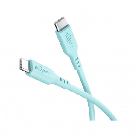 USB-C kaabel 1.5m, USB 2.0, 0.48 Gbit/s, silikoon, türkiis