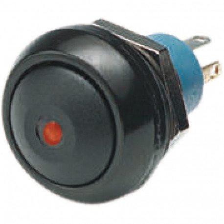 Nupplüliti 2A 125VAC OFF-ON Fikseeruv, Must, Punane LED IP67