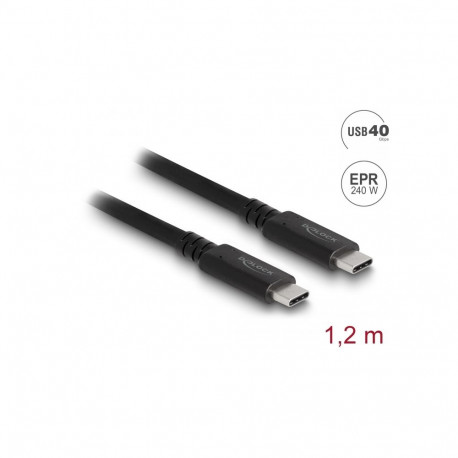 Delock USB4™ 40 Gbps Coaxial Cable 1.2 m USB PD 3.1 Extended Power Range 240 W
