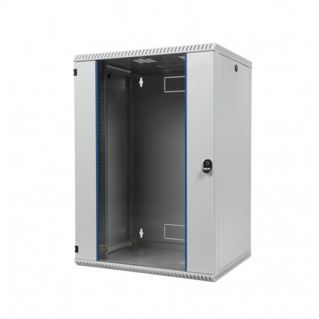 BKT wall hanging cabinet single chamber "TOP" 18U, 600/600/860 (W/D/H mm), RAL 9005 (welded frame-ca