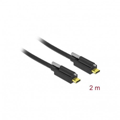 USB-C kaabel C - C 2.0m, must (USB 3.2 Gen2) kruviga