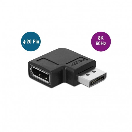 Delock DisplayPort 1.4 Adapter male to female 90° right angled 8K 60 Hz