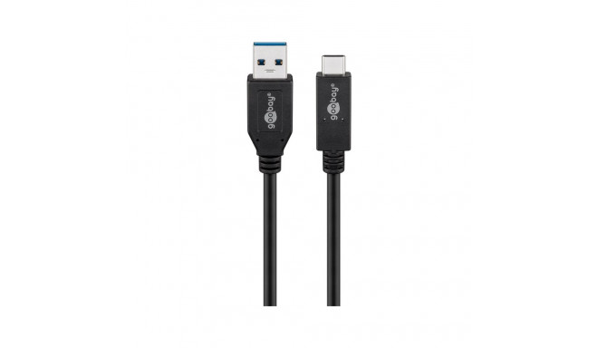 USB-C cable 1.0m, USB 3.1 Gen 2, 3A, black