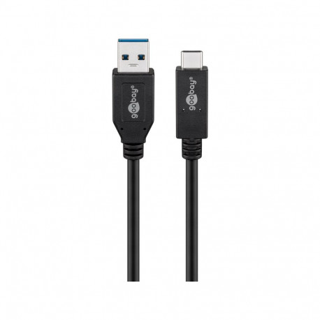 USB-C cable 0.5m, USB 3.1 Gen 2, 3A, black