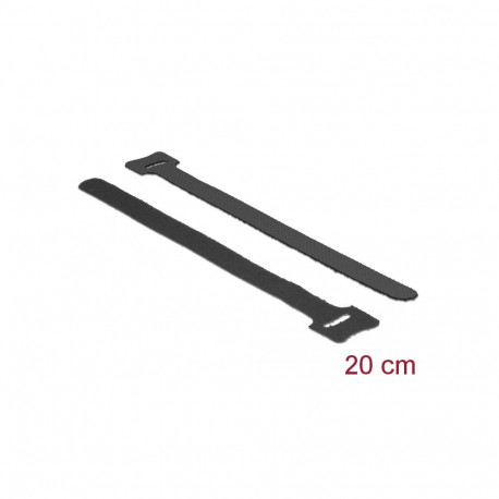 Delock Hook-and-loop fasteners L 200 mm x W 12 mm 10 pieces black