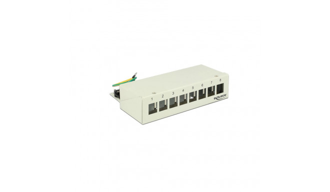 Delock Keystone Desktop Patch Panel 8 Port grey