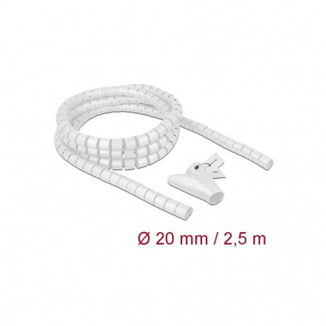 Delock Spiral Hose with Pull-in Tool 2.5 m x 20 mm white