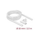 Juhtmete korrastaja plastikust 2.5m koos sidujaga, 20mm, valge