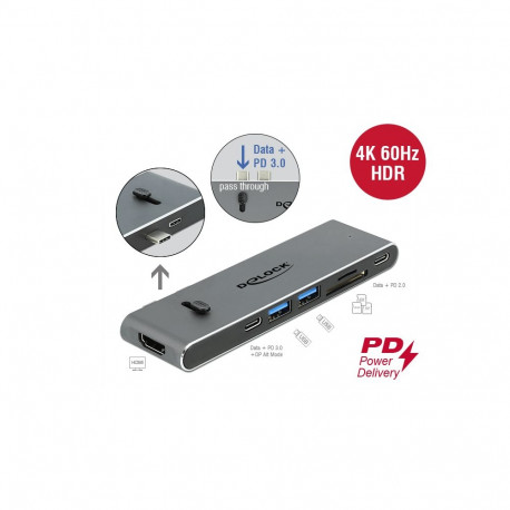 Delock Docking Station Dual USB Type-C™ with HDMI / USB 3.2 / SD / PD 3.0