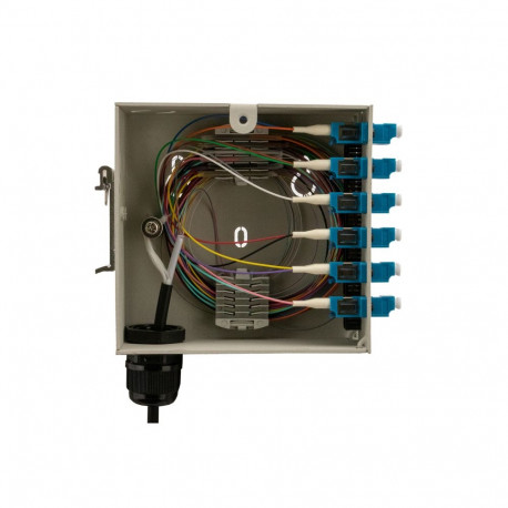 Din Rail box loaded with 6 x LC Duplex Multi Mode