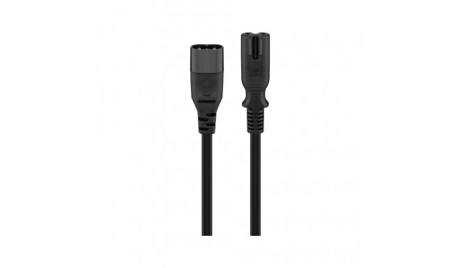 220V Toitekaabel 2.0m, must, C7 - C8