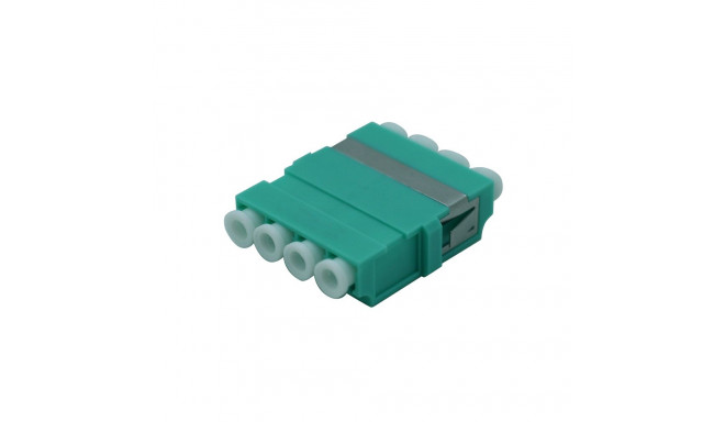FO adapter multimode LC quad aqua