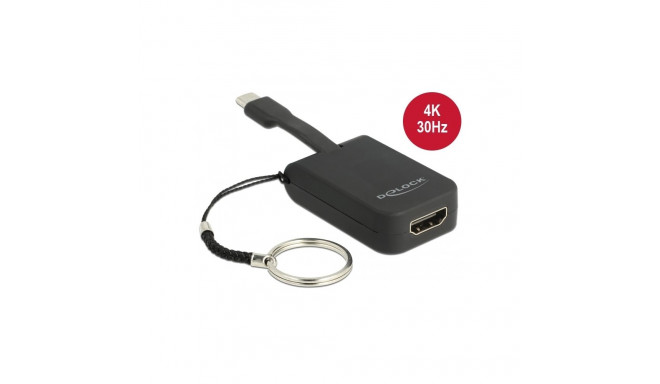 Üleminek USB-C (M) - HDMI (F) 4K@30Hz, võtmehoidjaga, sobib ka Mac´ile ning toetab ka Thunderbolt 3´