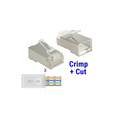 Delock RJ45 Crimp+Cut Plug Cat6 STP