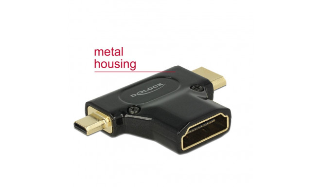 Üleminek HDMI (F) - Mini-C (M), Micro-D (M), 2K@60Hz, must