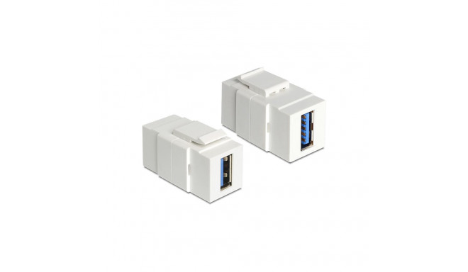 Delock Keystone Module USB 3.0 A female > USB 3.0 A female white