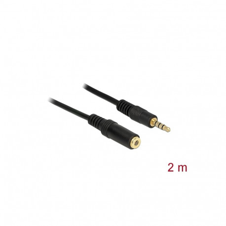 3.5mm pikenduskaabel 2.0m, 4pin, toetab IPhone, IPad, IPod, must