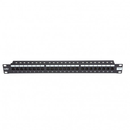 19´´ Patch Panel, 24xRJ45, unshielded, Cat5e, 1U, black