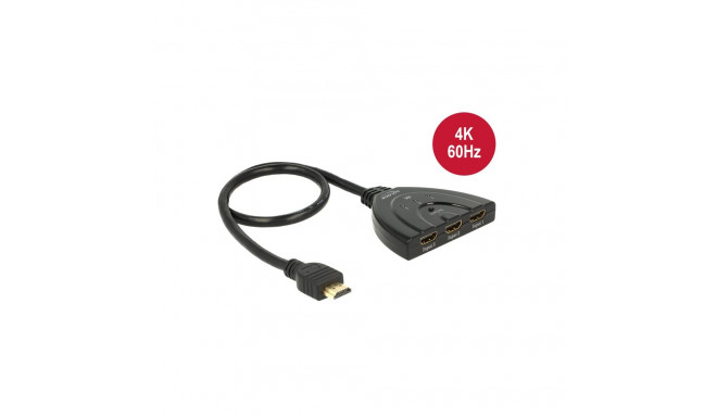 Ultra HDMI switch, 3 sisse/ 1 välja, 3840x2160@60 Hz, 0.5m