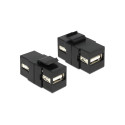 Keystone moodul: USB 2.0 A F / F, must