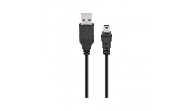 USB 2.0 mini-B 5-pin, 0.3m, black